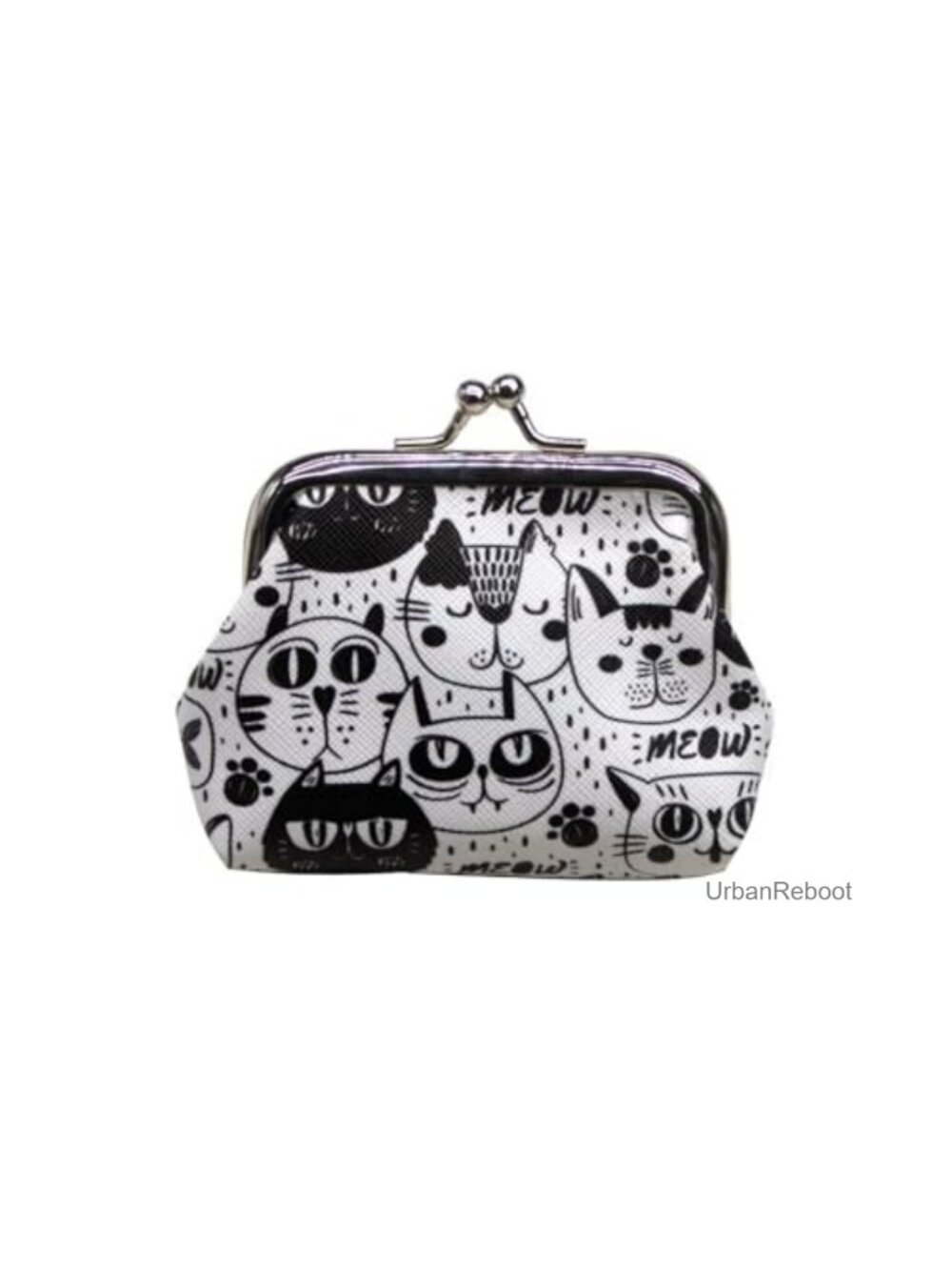 PU Leather Cat Pattern Coin Purse Mini Clasp Pouch Key Bag Wallet